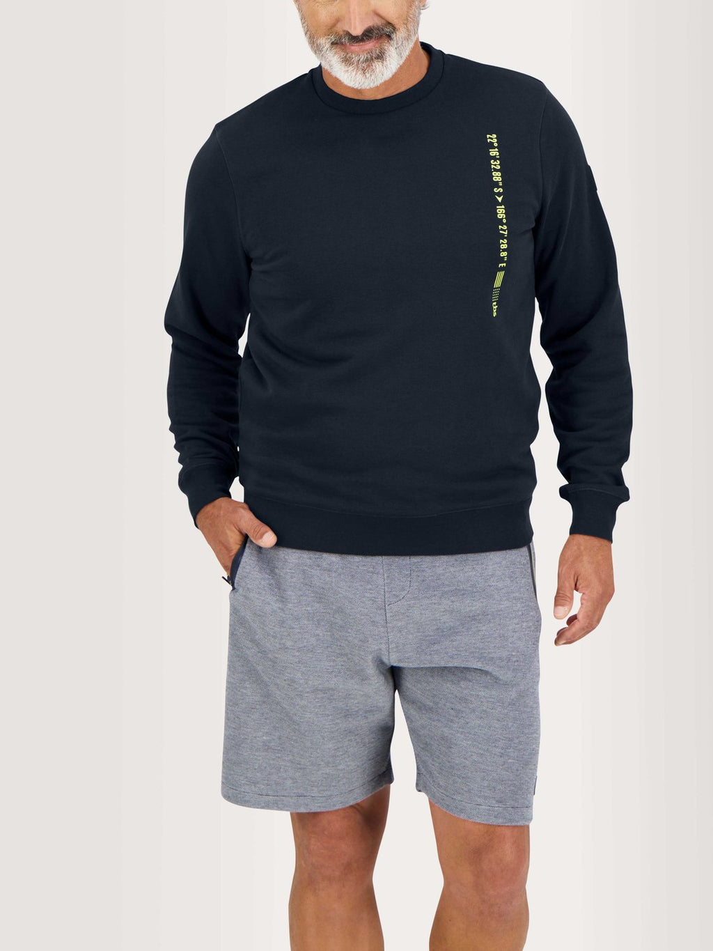Sweat Homme Molleton Col Rond Marine - 1