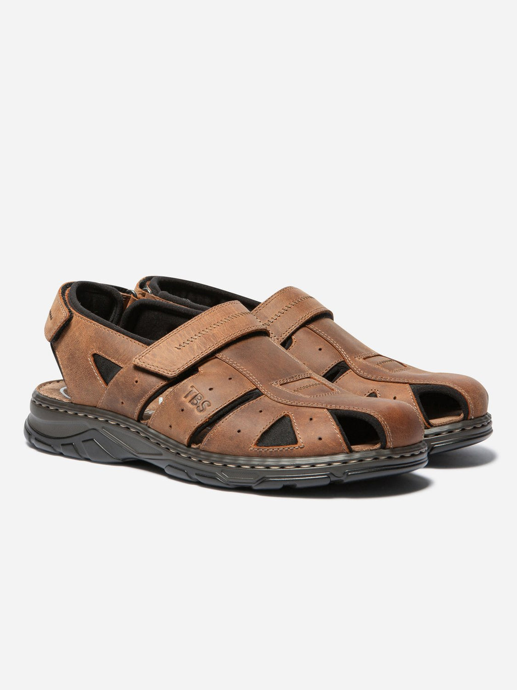 Sandales Homme Confort Ortholite Cuir Marron - 2