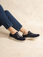 Tennis Femme Cuir Marine et Or BLOLACE - 1