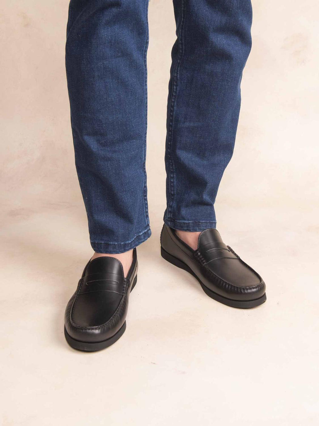 Mocassin Homme Doublée Cuir Noir PEROUSE - 1