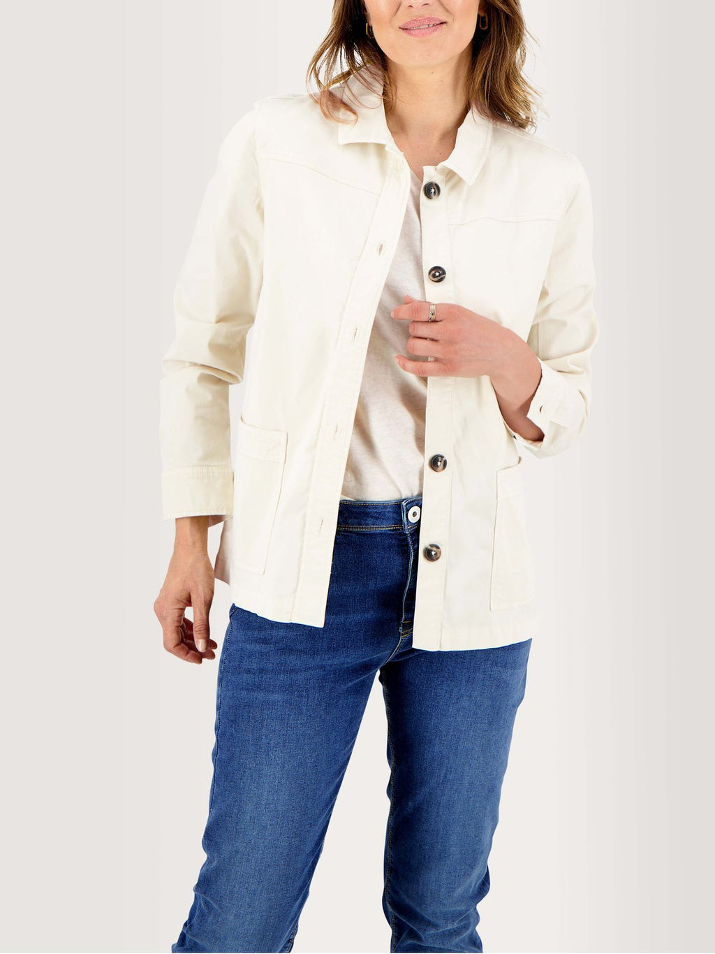 Veste Femme Légère Coton Stretch Blanc - 1