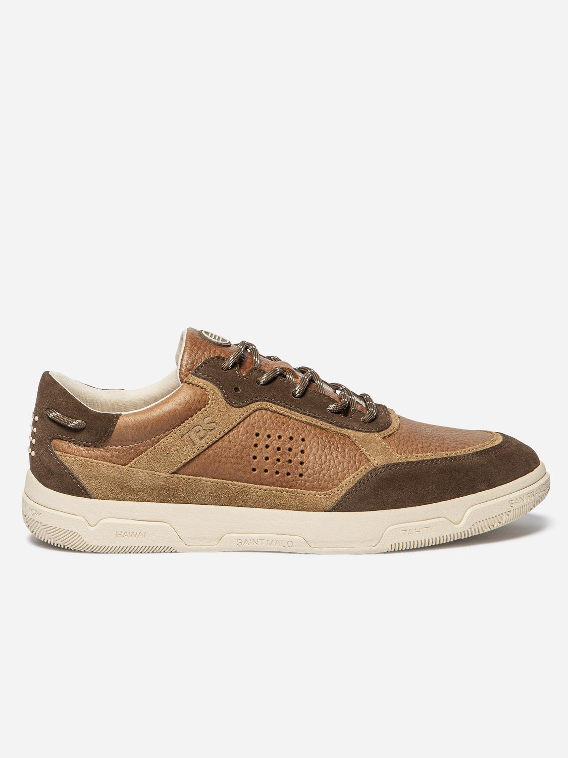 Tennis Homme Cuir Tofu Marron Ardoise GUYLHEM - 4