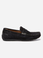 Mocassins Homme En Cuir Velours Marine - 1