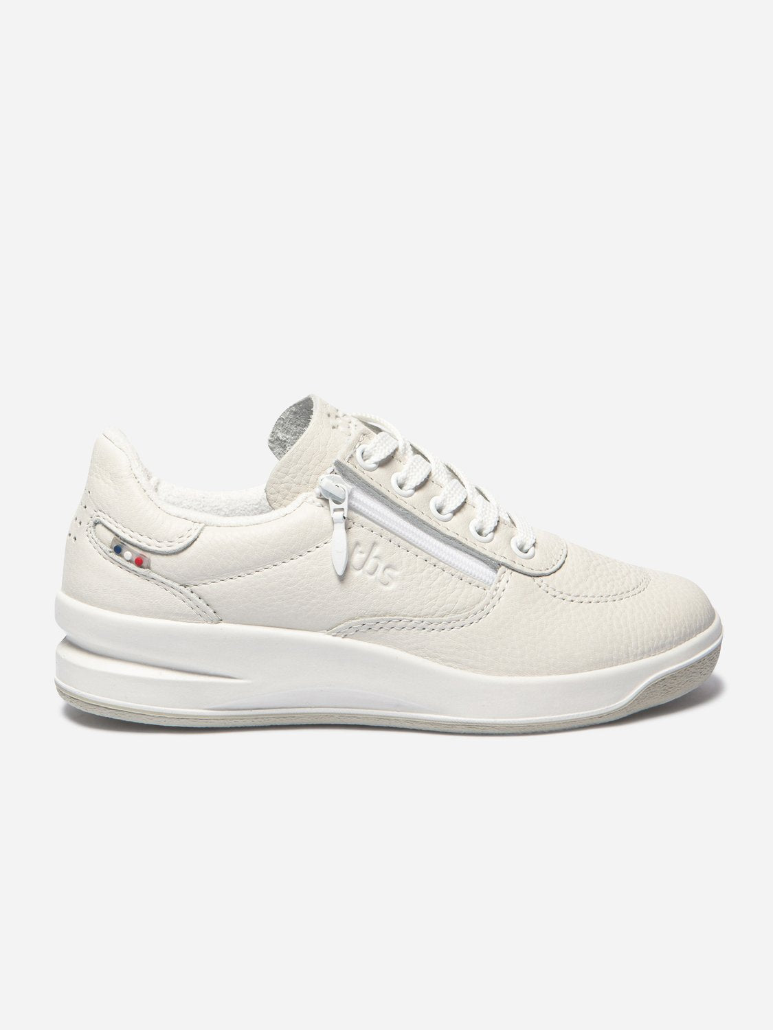 Baskets Femme Fabriquées en France Zippées Dessus Cuir Champagne - 3