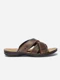 Sandales Homme Dessus Cuir Marron - 1