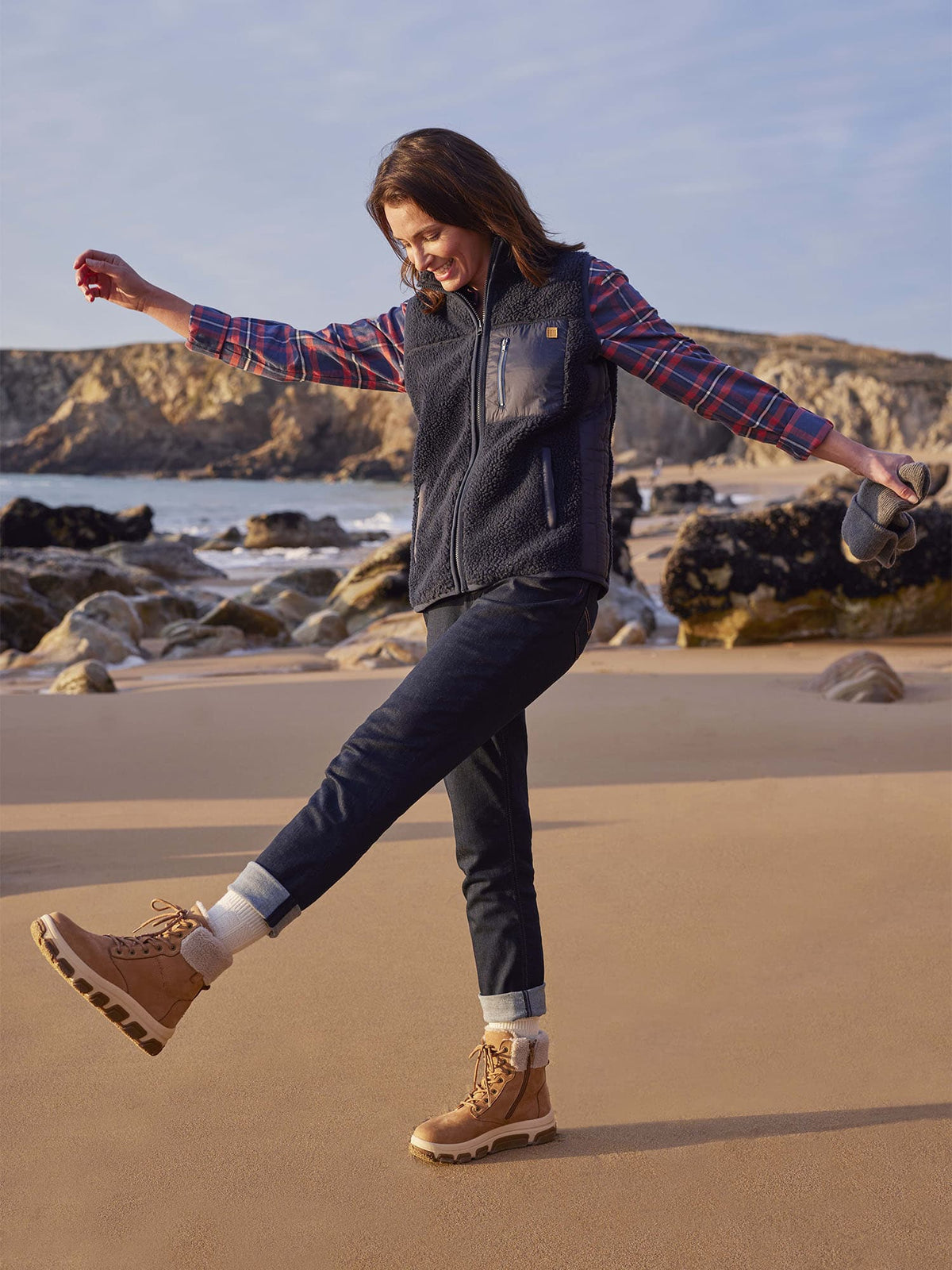 Polaire Femme Sans Manches Marine - 2