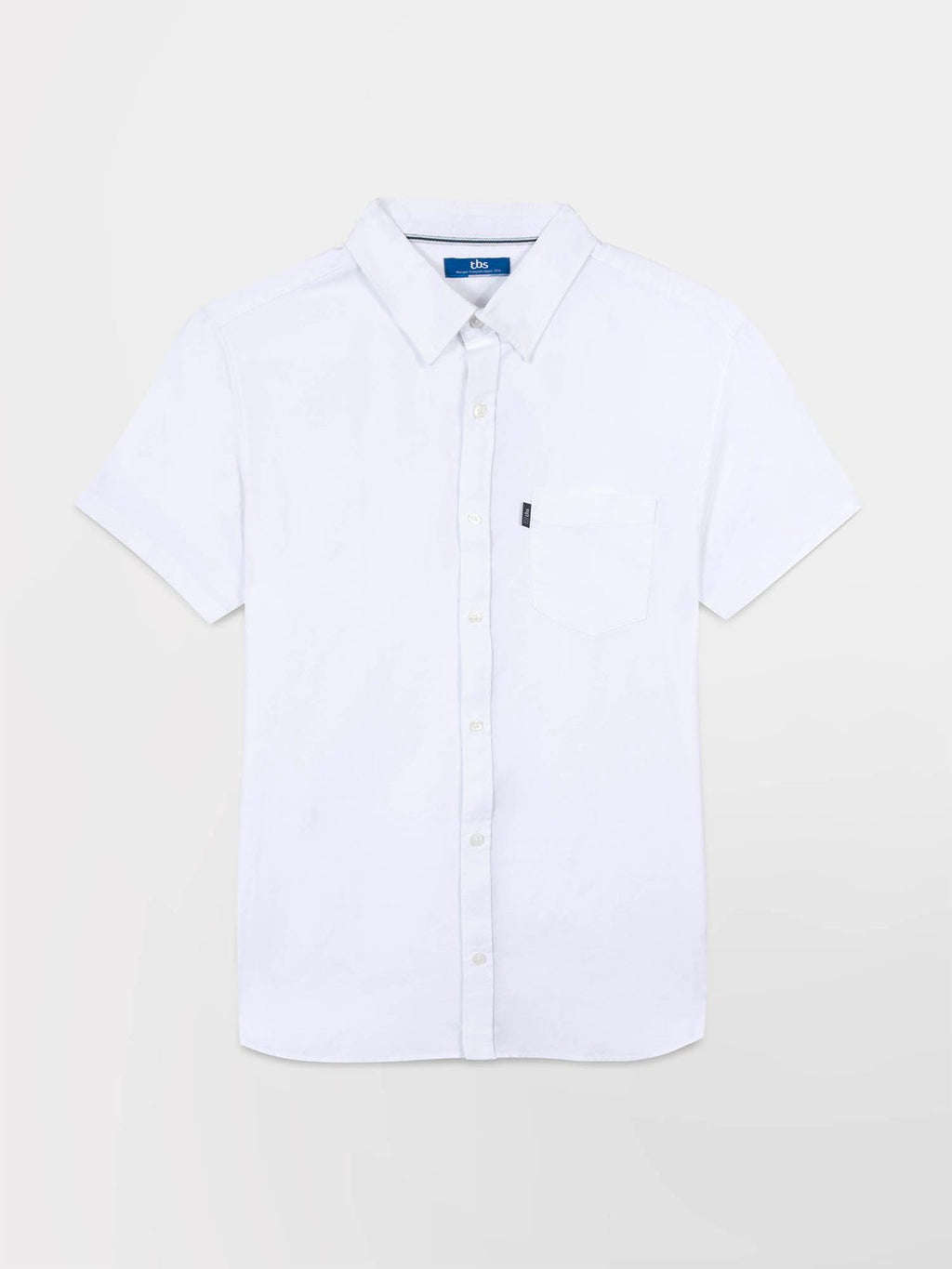 Chemise Homme Manches Courtes Coton Blanc - 1
