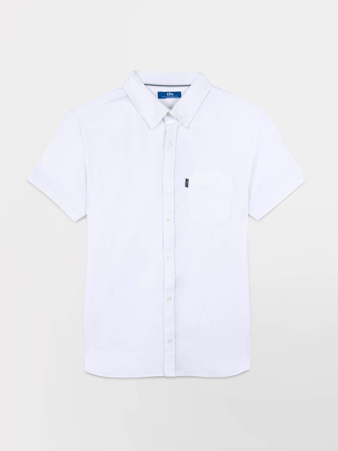 Chemise Homme Manches Courtes Coton Blanc - 1