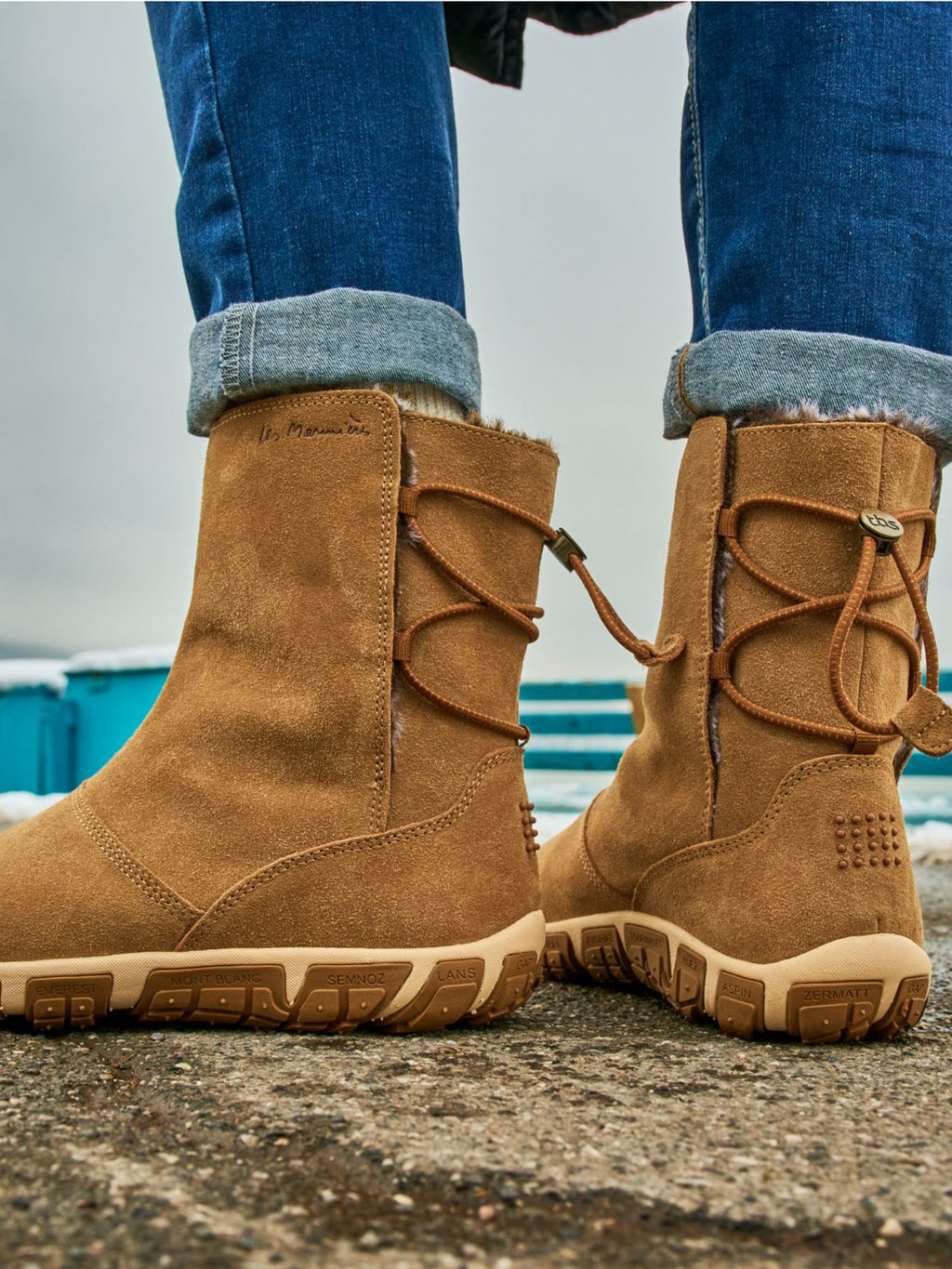 Boots Fourrées Femme Confort Cuir Marine - 4