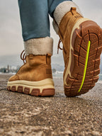 Boots Femme Fourrées Semelle Crantée Cuir Camel - 1