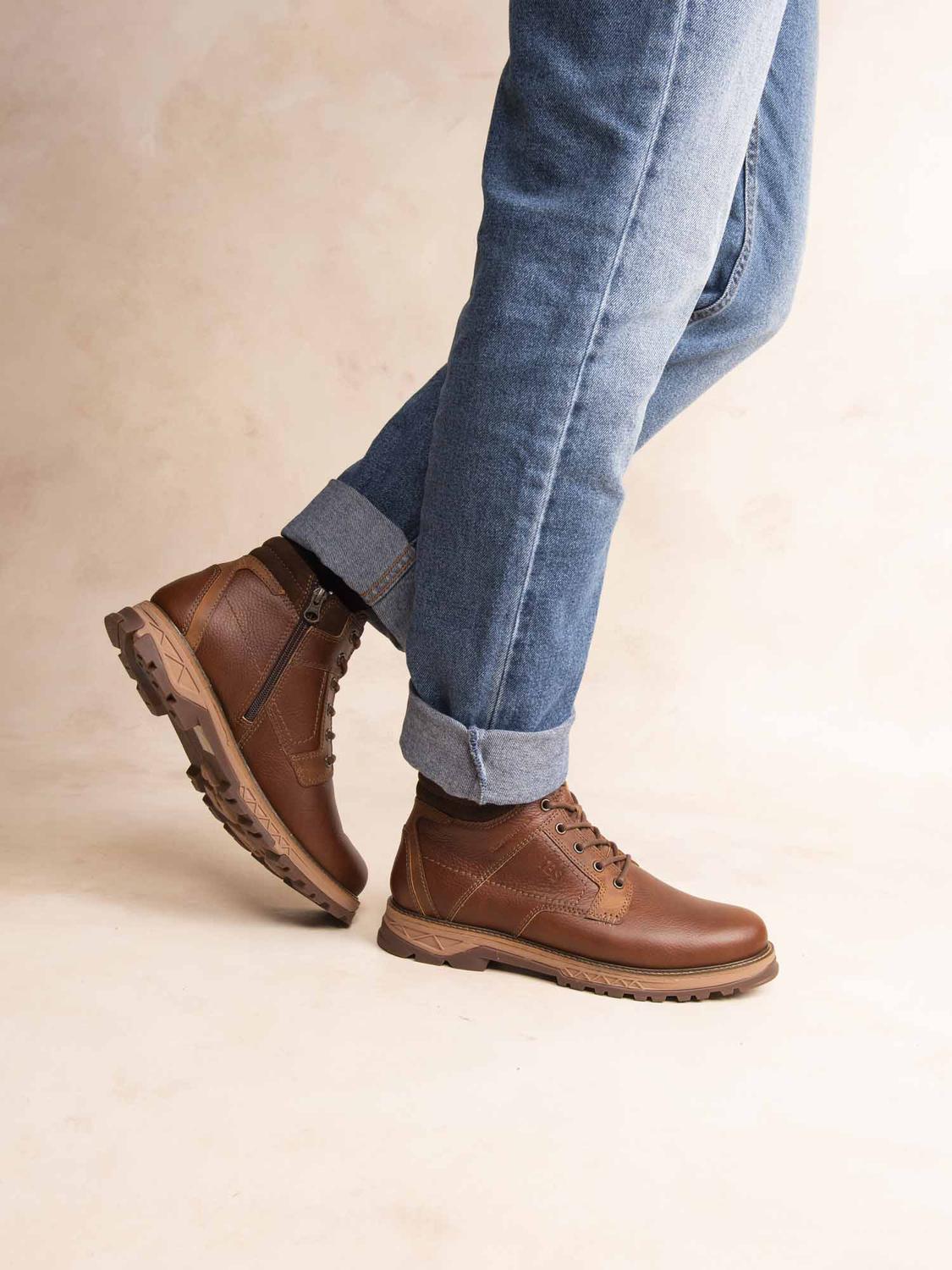Bottines Homme Cuir Marron MEYLILE - 1