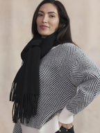 Echarpe Femme Textile Noir Uni ETHANNE - 1