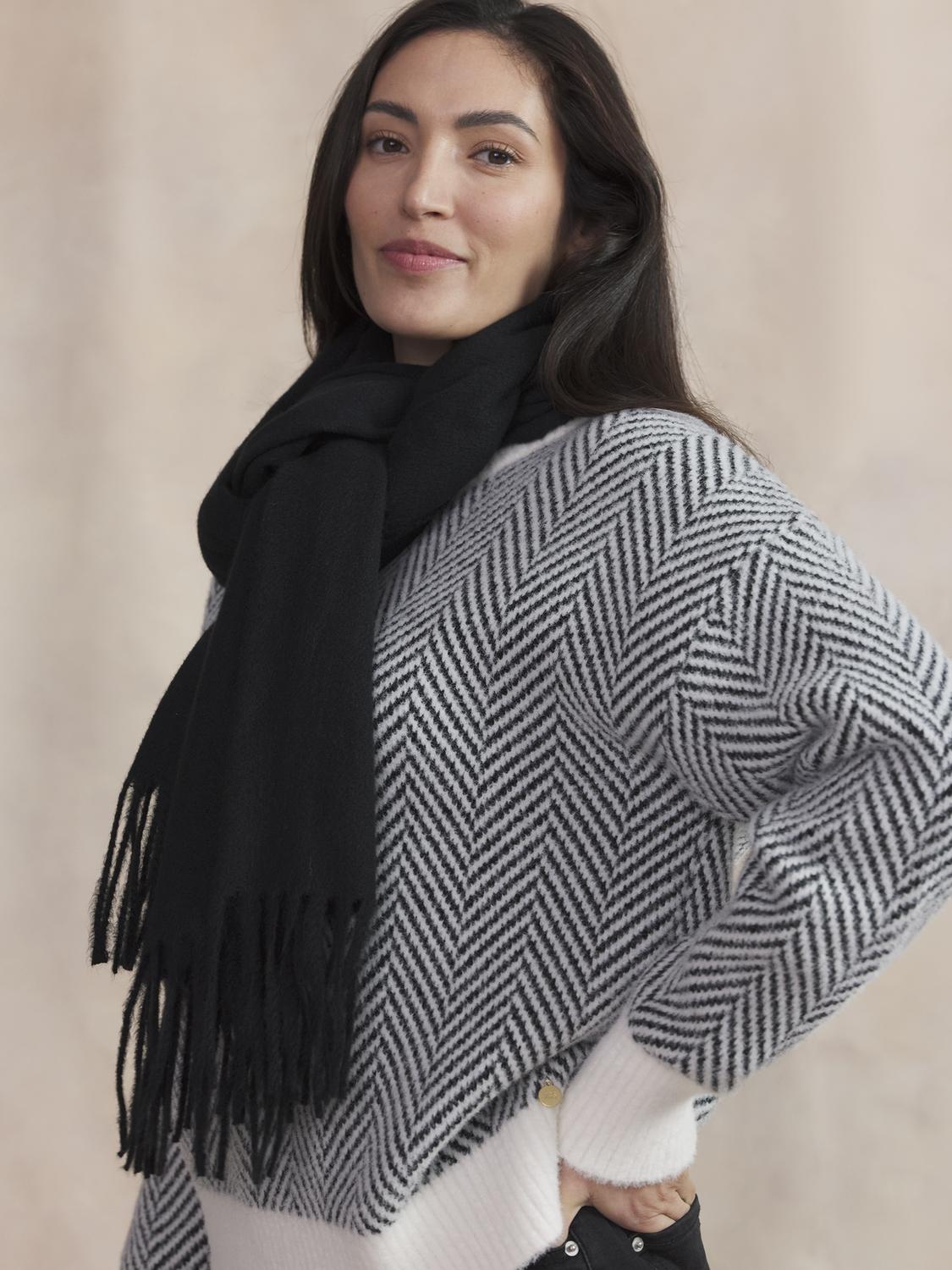 Echarpe Femme Textile Noir Uni ETHANNE - 1