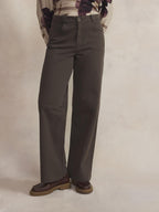 Pantalon Femme Gabardine Brun SINTAPAN - 1