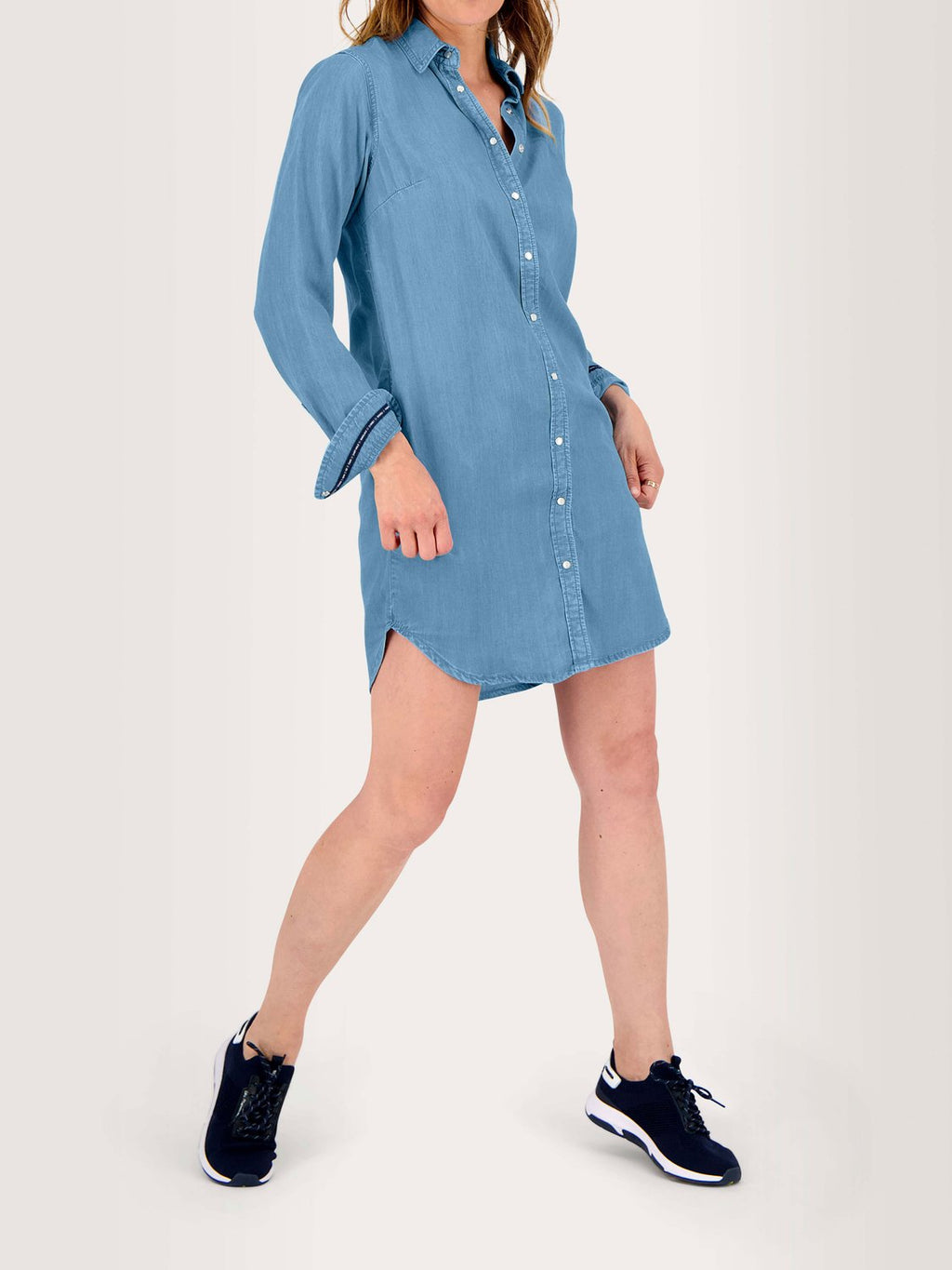 Robe Chemisier Femme Fluide Lyocell Bleu - 1