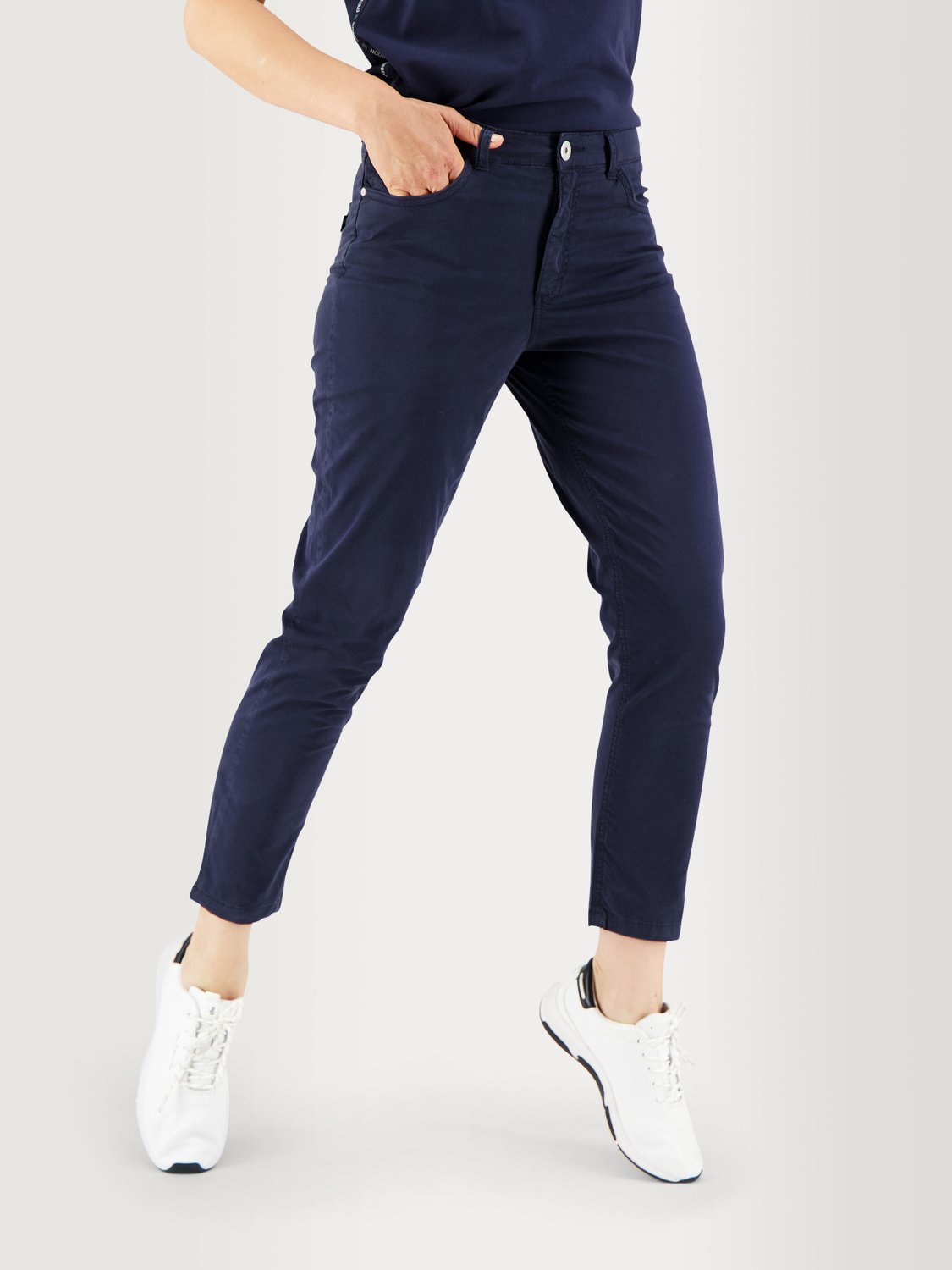 Pantalon Femme 7/8 Coton Stretch Vert - 3