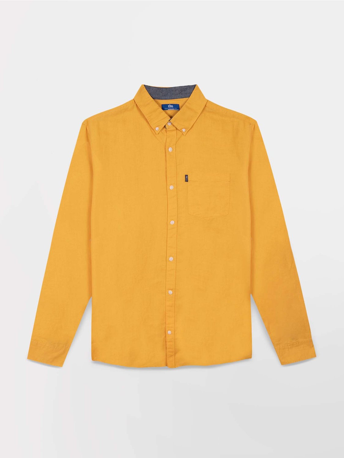 Chemise Homme Manches Longues Lin/Coton Jaune - 2