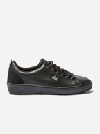 Tennis Femme Confort Dessus Cuir Noir - 1