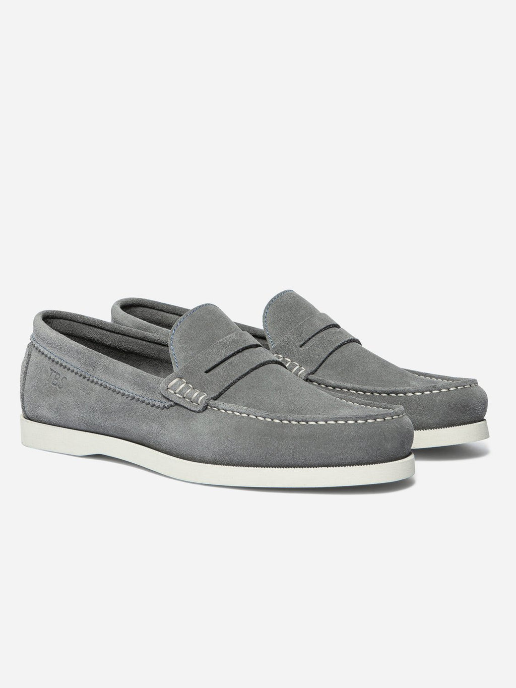 Mocassins Homme Souple Cuir Velours Gris Clair - 4