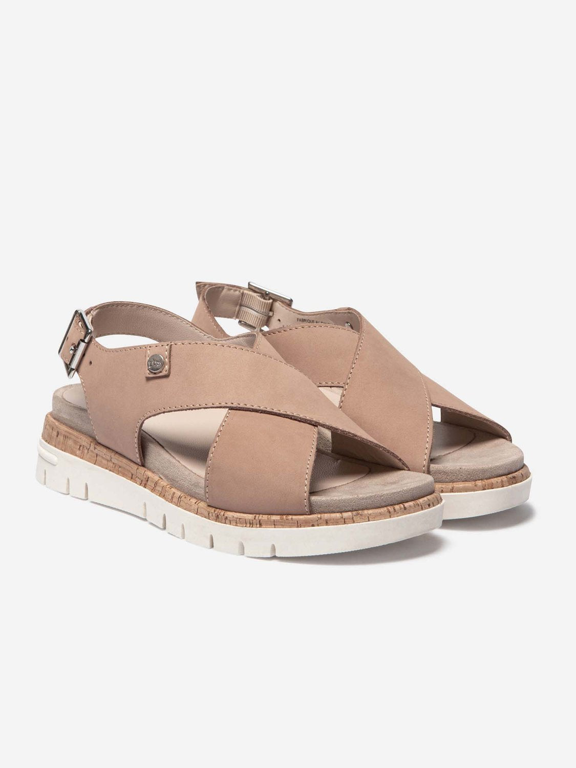 Sandales Femme Semelle Mi-Haute Cuir Beige - 2