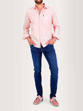 Chemise Homme Manches Longues Coton Rose Clair - 1