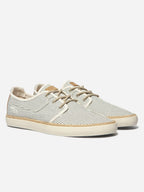 Tennis Homme En Toile Rayée Marine et Crème - 2