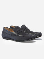 Mocassins Homme En Cuir Velours Marine - 2