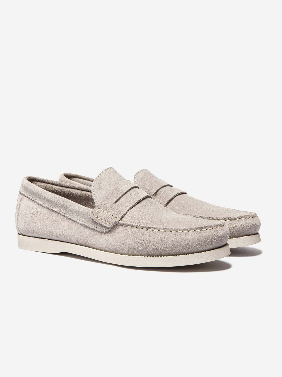 Mocassins Homme Souple Cuir Velours Gris Clair - 2