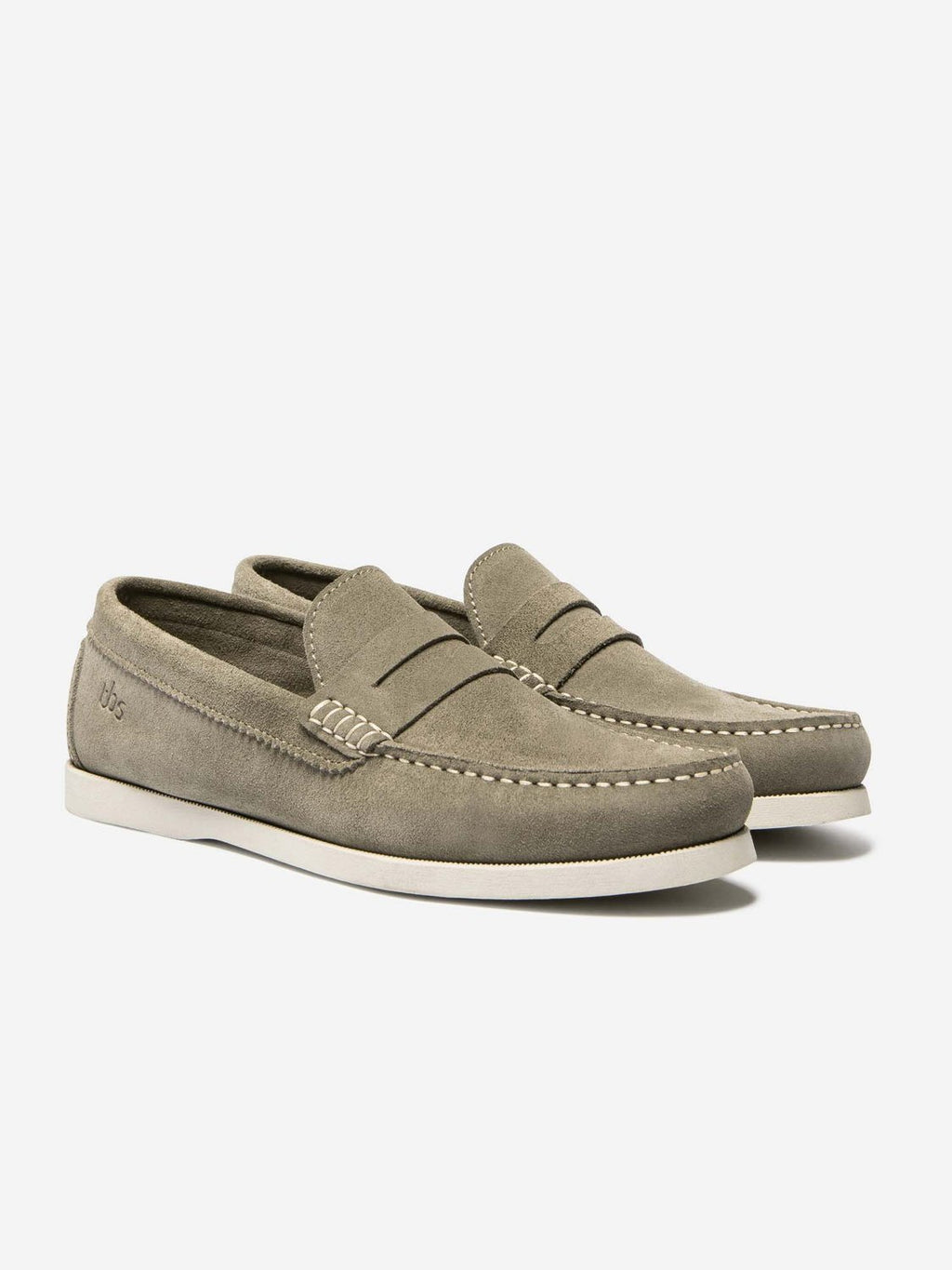 Mocassins Homme Souple Cuir Velours Gris Clair - 8
