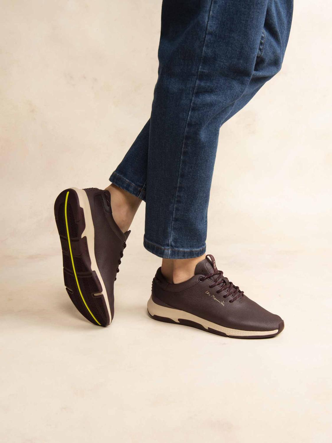 Tennis Femme Confort Cuir Bleu - 9