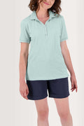 Polo Femme Détail Lurex Coton Vert Clair - 1