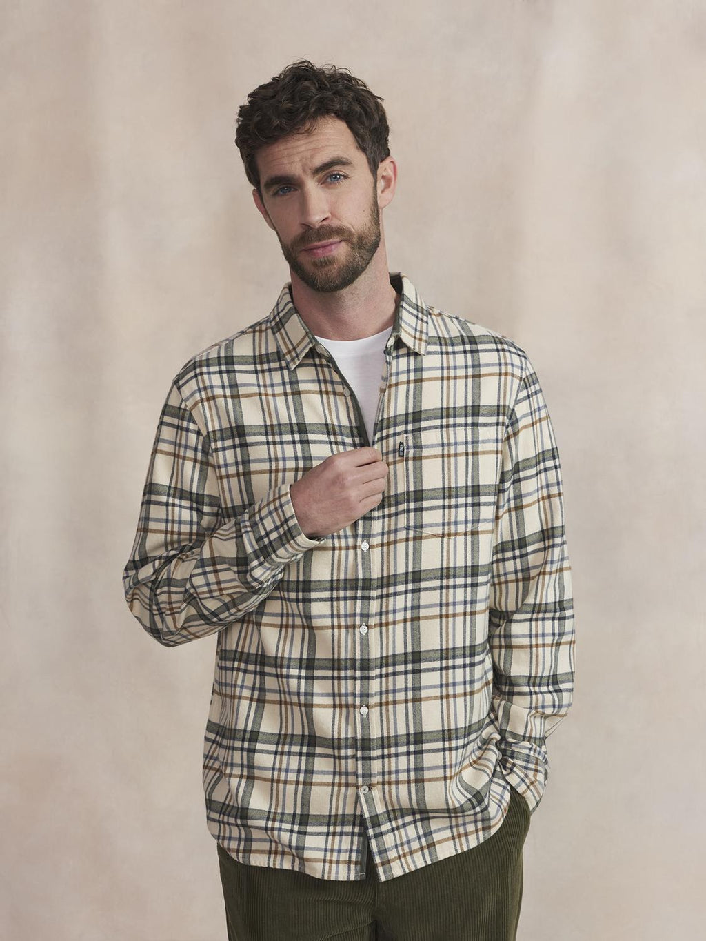 Chemise Homme Coton Beige FRANKCHE - 1