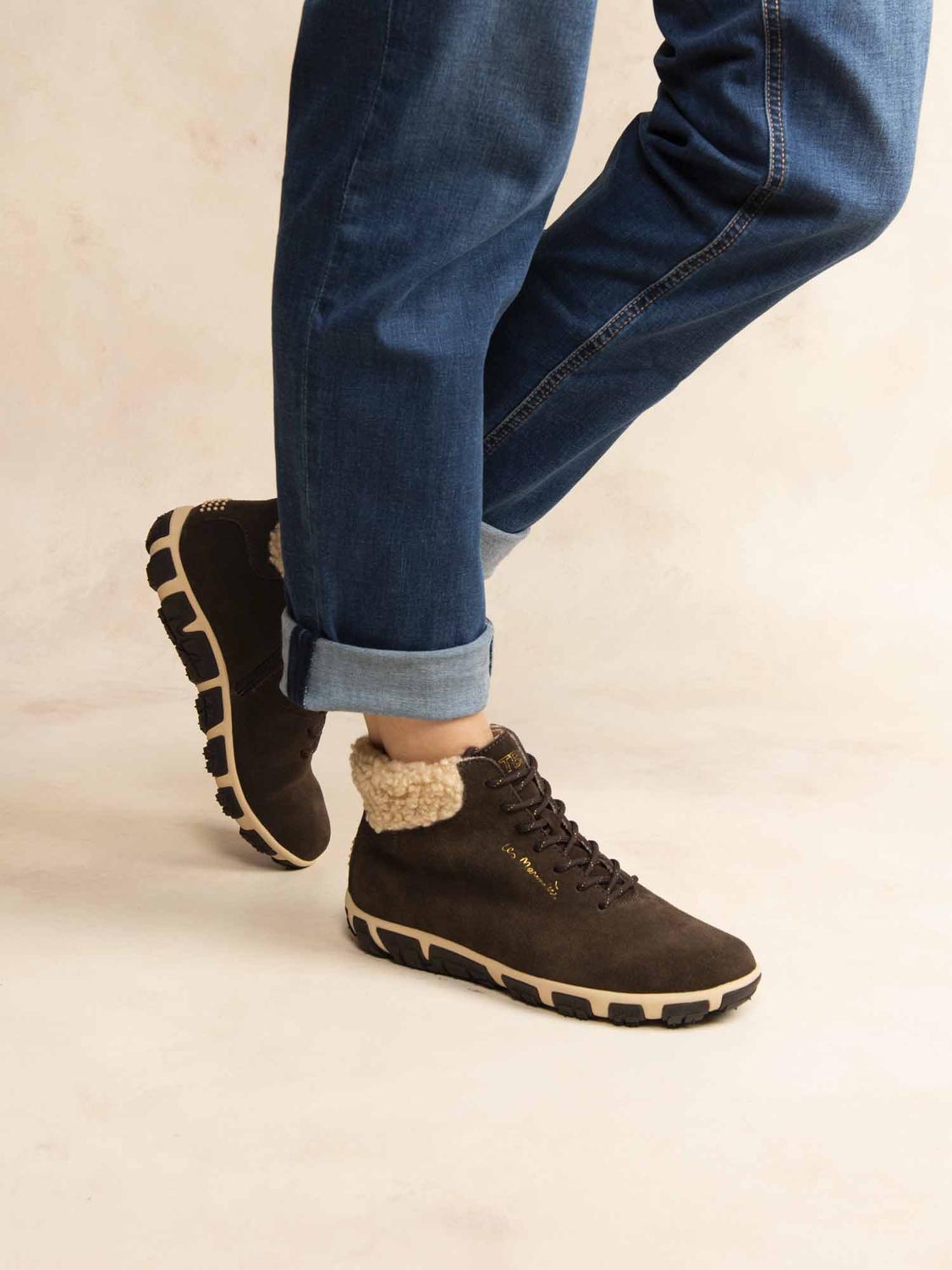 Boots Femme Doublée Feutrine Cuir Marine - 11