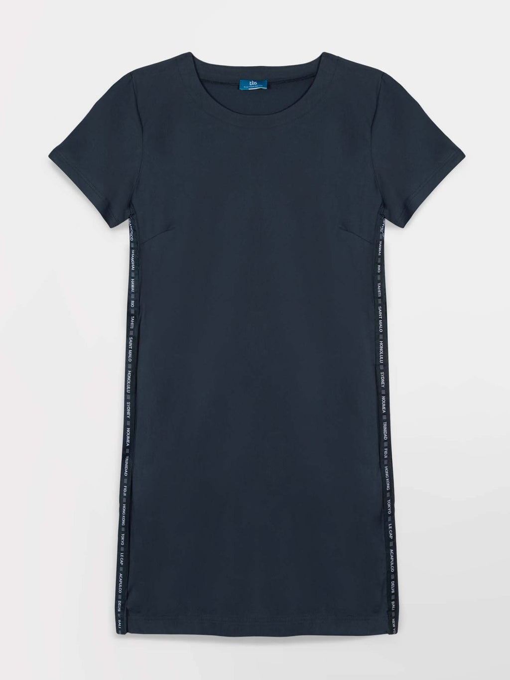 Robe Femme Coupe Droite Matière Stretch Marine - 2