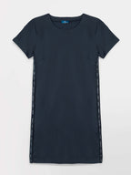 Robe Femme Coupe Droite Matière Stretch Marine - 2