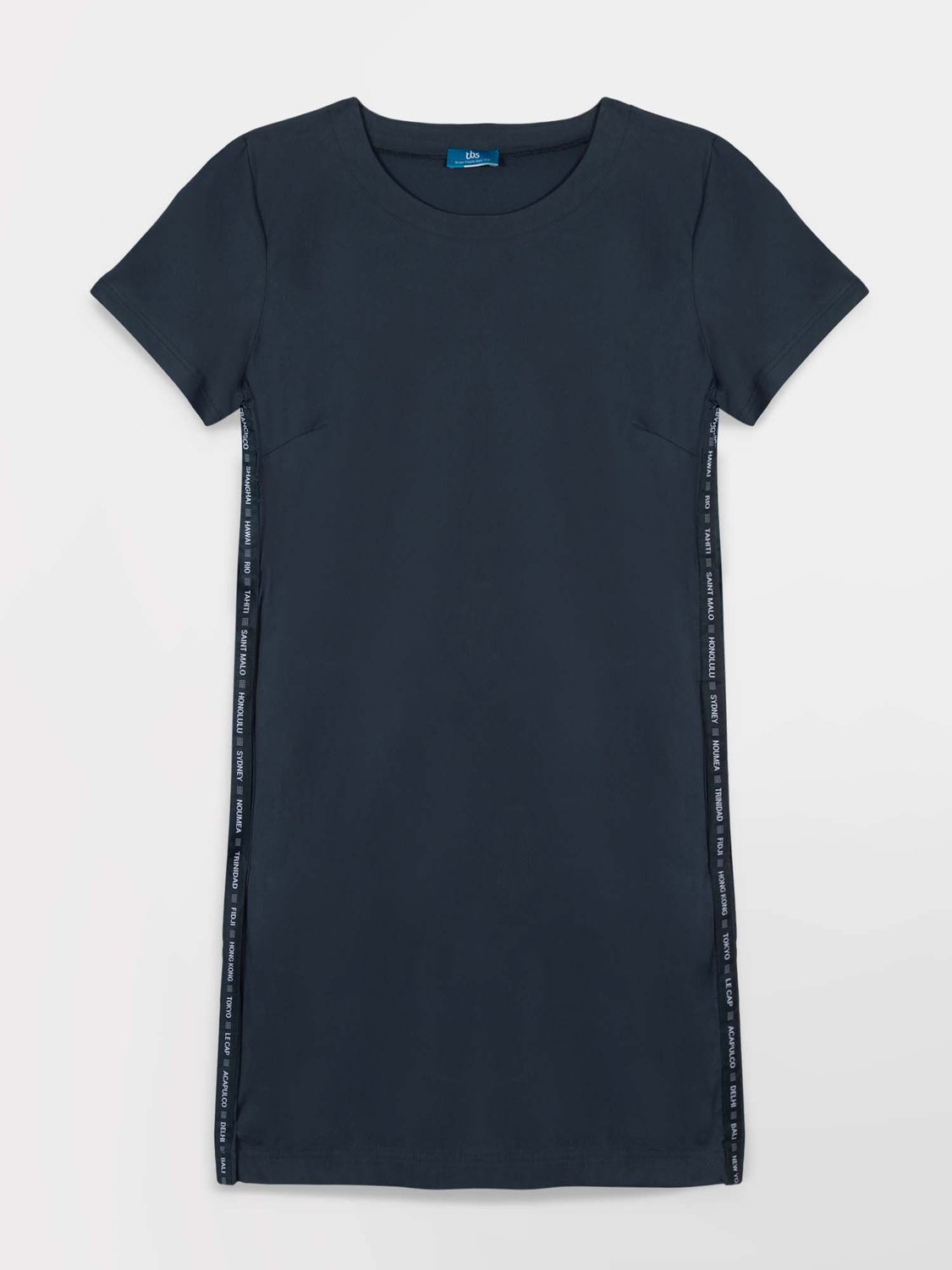 Robe Femme Coupe Droite Matière Stretch Marine - 2