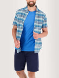 Chemise Homme A Carreaux Manches Courtes Bleu - 1