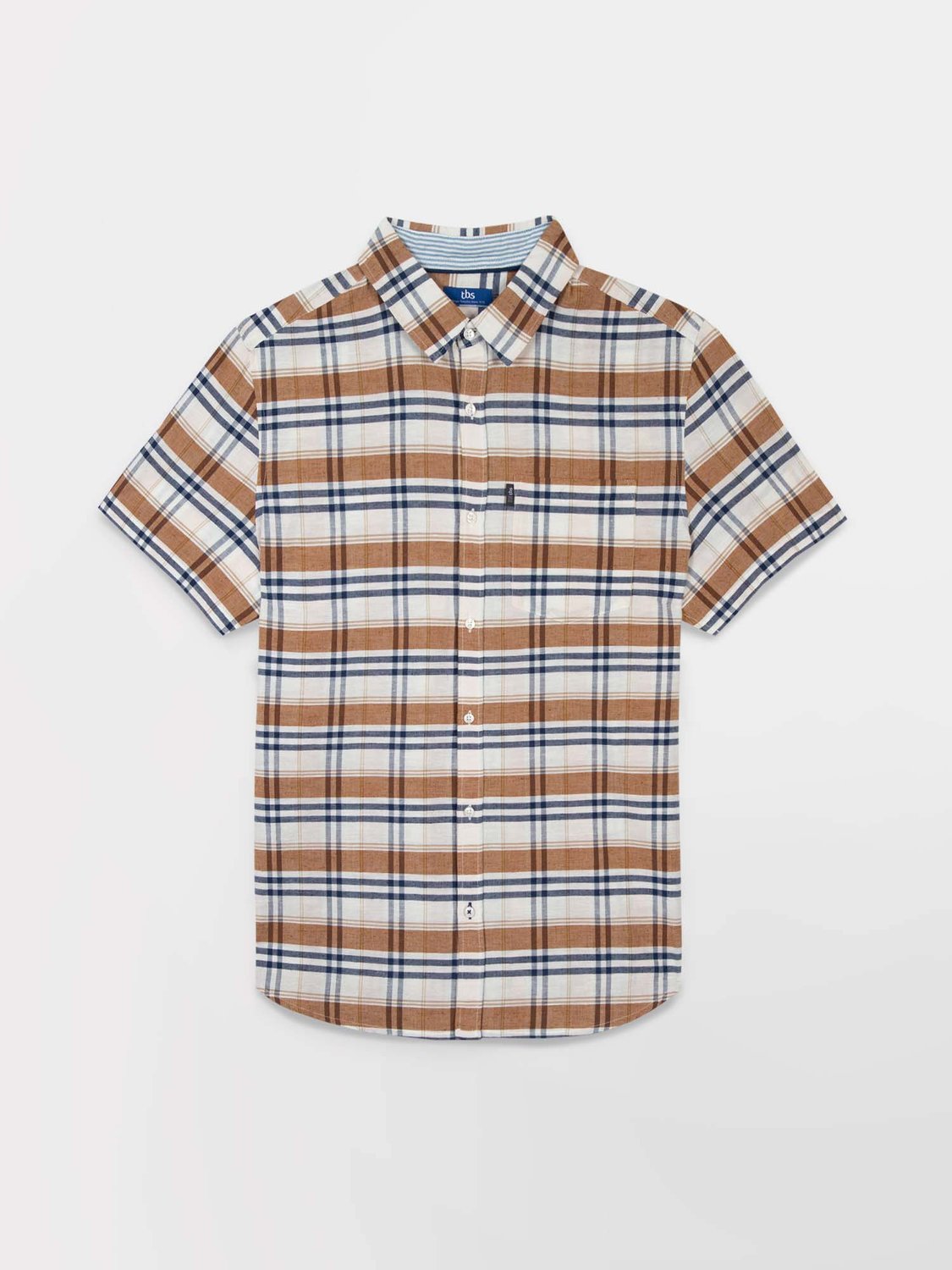 Chemise Homme A Carreaux Manches Courtes Bleu - 4