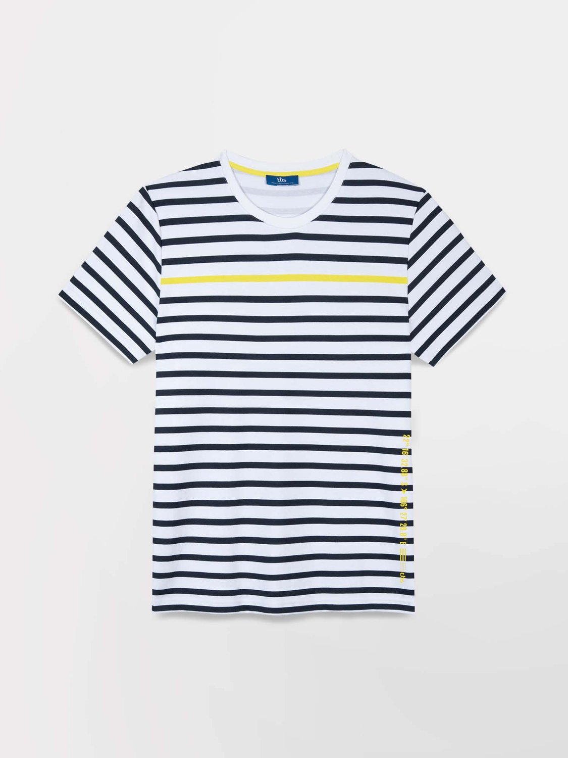 Tee Shirt Homme Marinière Toucher Epais Blanc - 2
