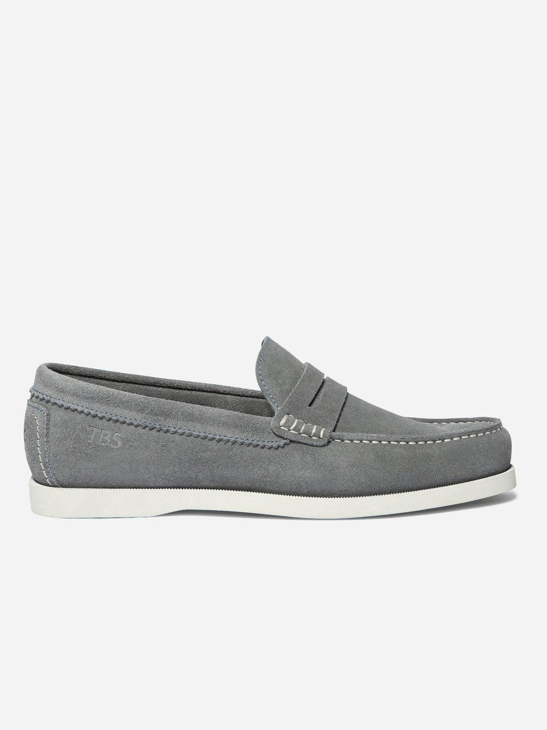 Mocassins Homme Souple Cuir Velours Gris Clair - 3