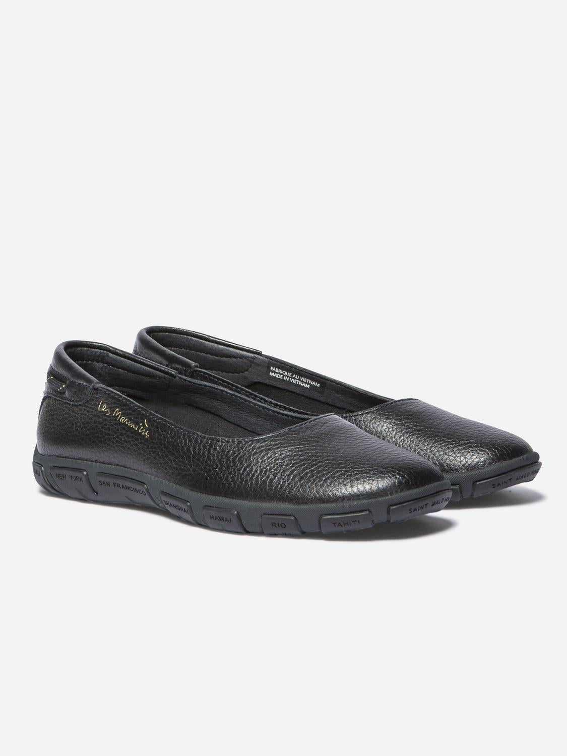 Ballerine femme cuir bleu marine foncé - 2