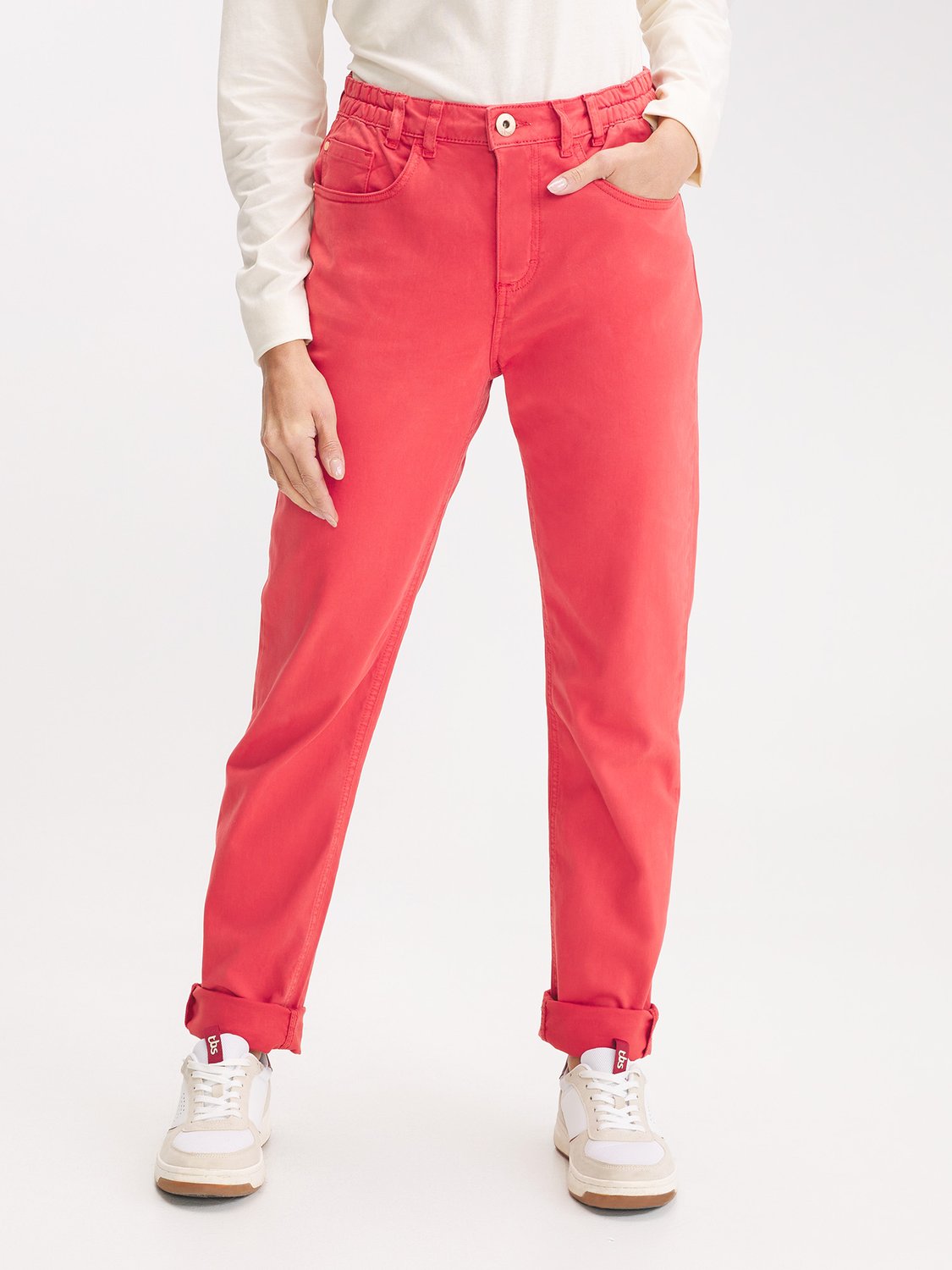 Pantalon Femme Ceinture Elastiquée Marron - 3