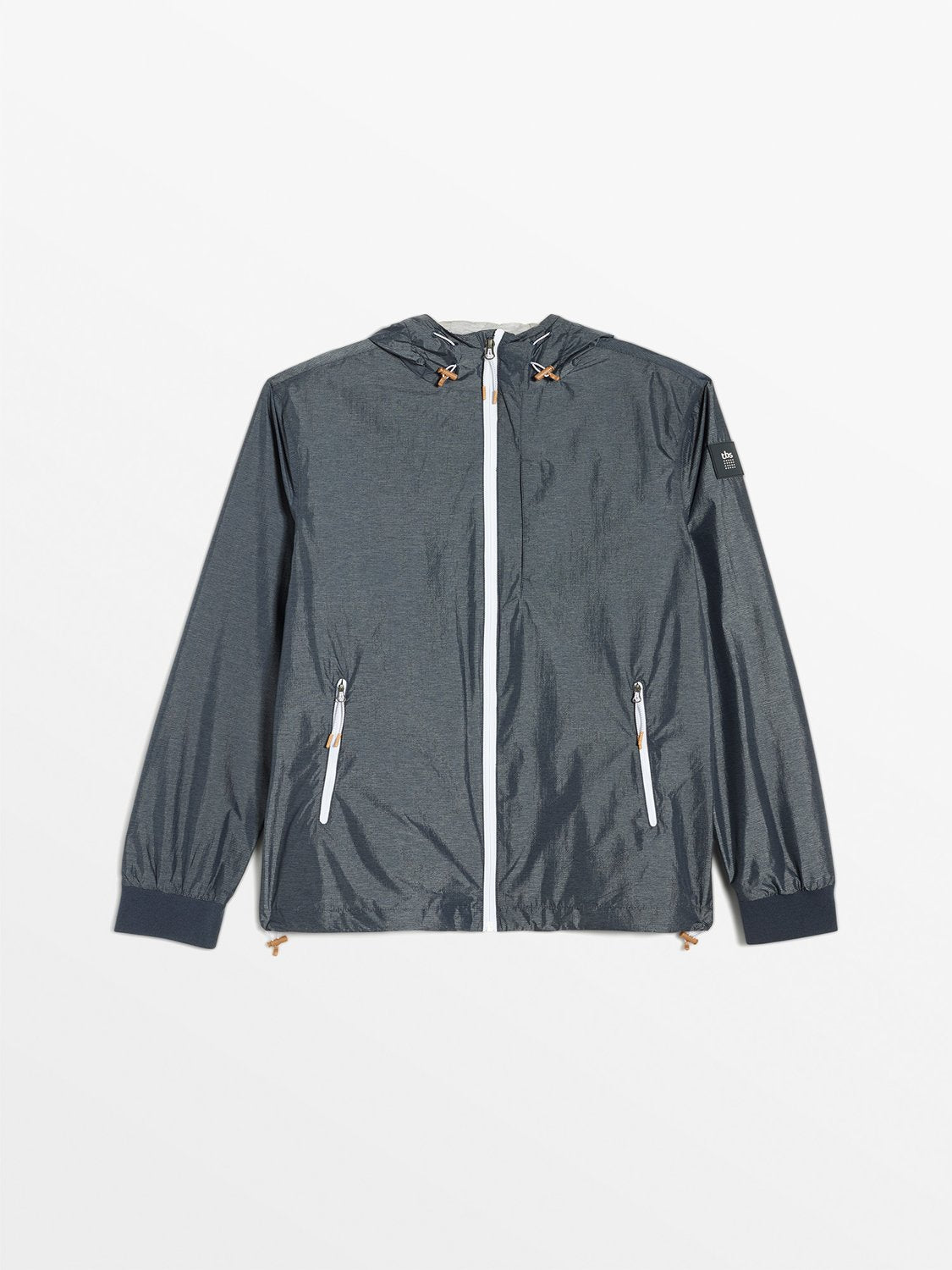 Blouson Homme Imperméable A Capuche Marine - 1