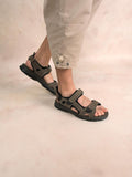 Sandales Homme Semelle Ortholite Cuir Gris - 1