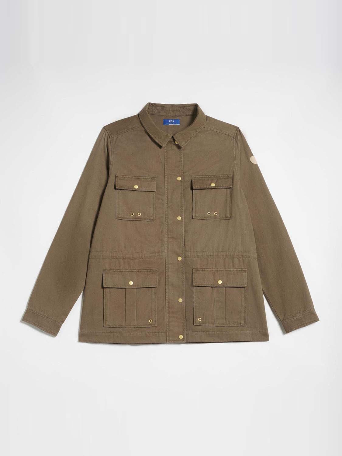 Veste Saharienne Femme Coton Biologique Kaki - 1