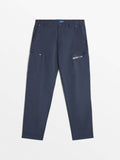 Pantalon Homme Stretch Ceinture Elastiquée Marine - 1