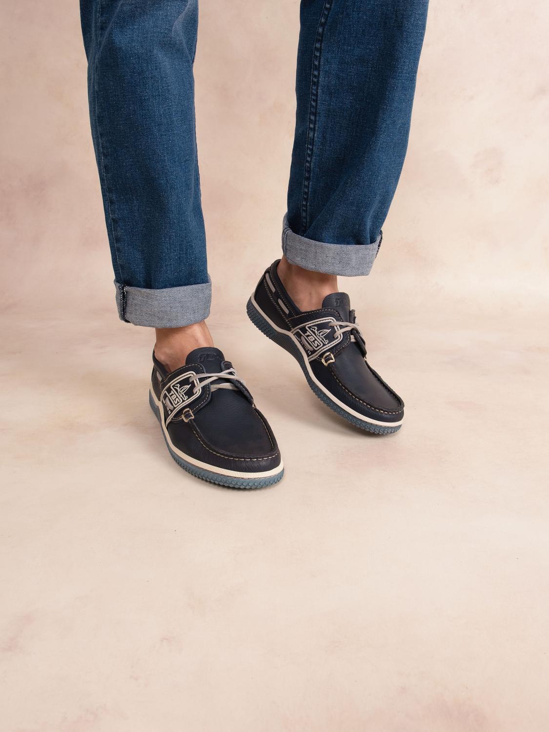 Chaussures Bateau Homme Cuir Marine Foncé - 7