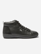 Tennis Montante Femme Zippée Dessus Cuir Noir - 1
