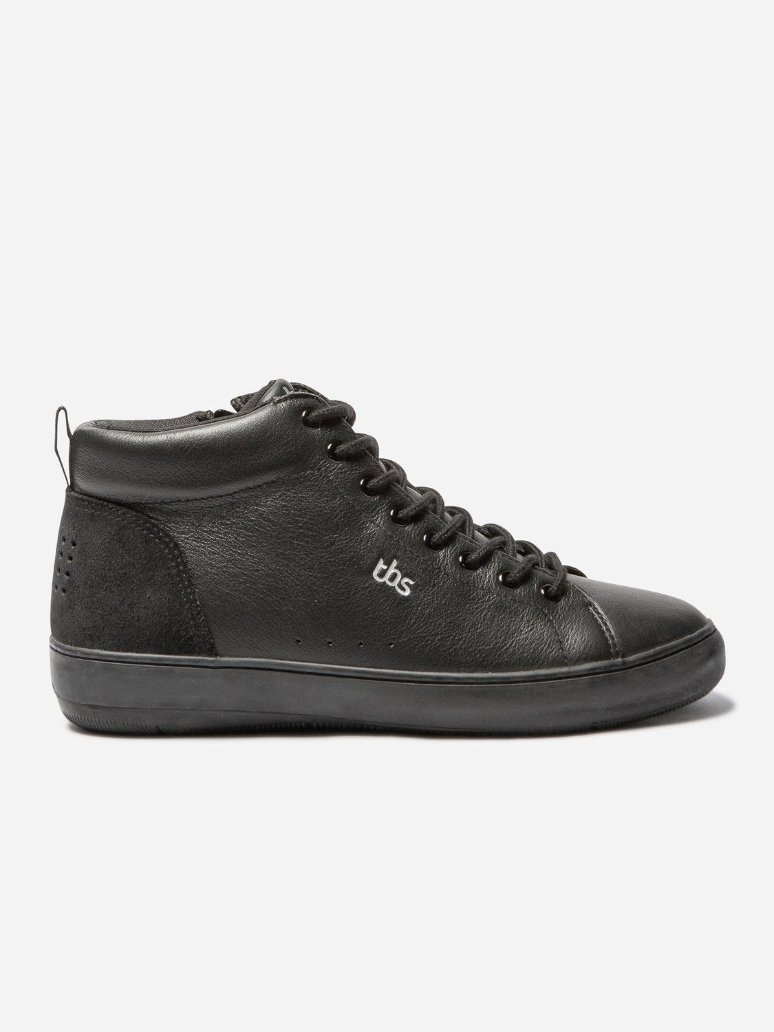 Tennis Montante Femme Zippée Dessus Cuir Noir - 1