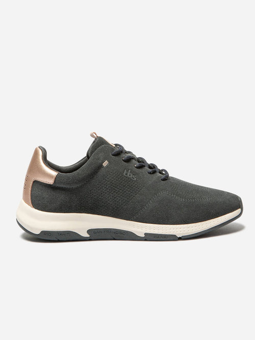 Baskets Femme Confort Cuir Gris - 1